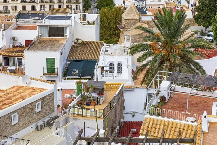 Framed Print : Above the Roofs of Eivissa's Old Town Print, Ibiza Framed Print : Above the Roofs of Eivissa's Old Town Print, Ibiza