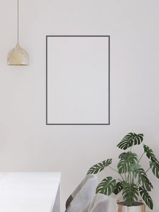 Framed Print : Minimalist Interior Print - White Wall Background Framed Print : Minimalist Interior Print - White Wall Background