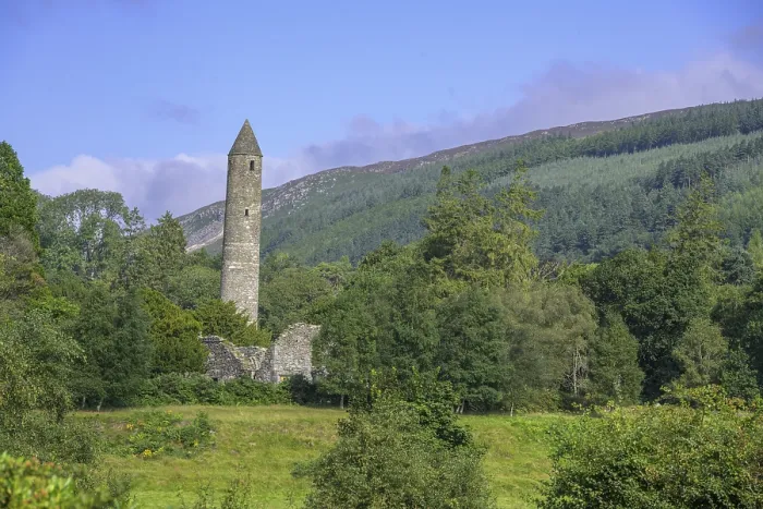 Framed Print : Round Tower Print, Glendalough, Ireland Framed Print : Round Tower Print, Glendalough, Ireland