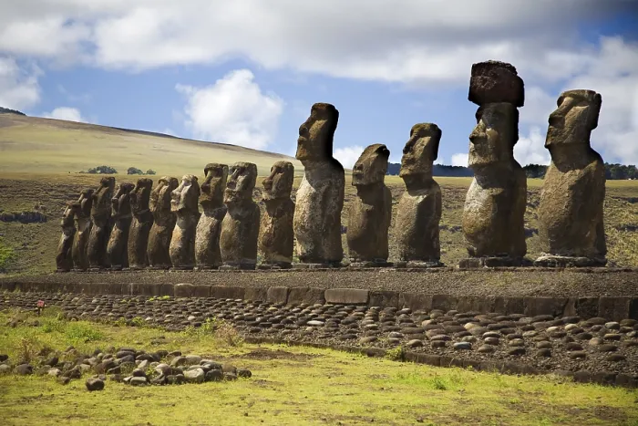 Framed Print : Easter Island Moai Statue Row Print Framed Print : Easter Island Moai Statue Row Print