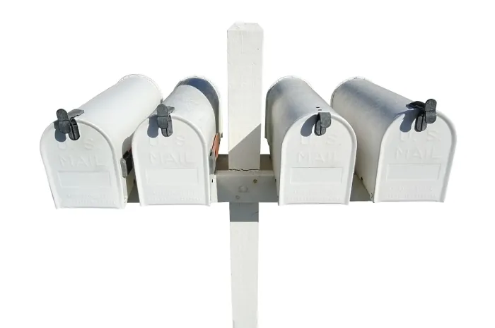 Framed Print : White Mailbox Row Print