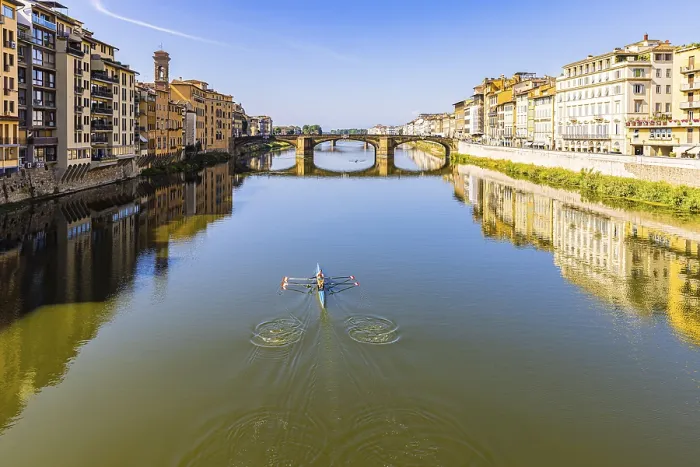 Framed Print : Rowers on the Arno River, Florence Print Framed Print : Rowers on the Arno River, Florence Print