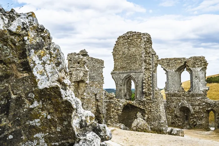 Framed Print : Ruins of Corfe Castle Print, Wareham, Dorset, England Framed Print : Ruins of Corfe Castle Print, Wareham, Dorset, England