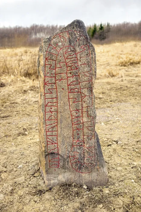 Framed Print : Runestone in a Field Print Framed Print : Runestone in a Field Print