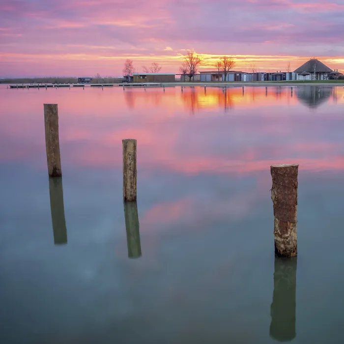 Framed Print : Rust am See Sunrise Print - Panoramic Bay Scene Framed Print : Rust am See Sunrise Print - Panoramic Bay Scene