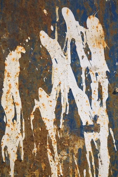 Framed Print : Rust and White Paint Patterns Print, Ferrous Metal Surface