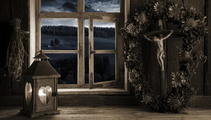 Framed Print : Rustic Farmhouse in Candlelight Print, Black Forest Germany Framed Print : Rustic Farmhouse in Candlelight Print, Black Forest Germany