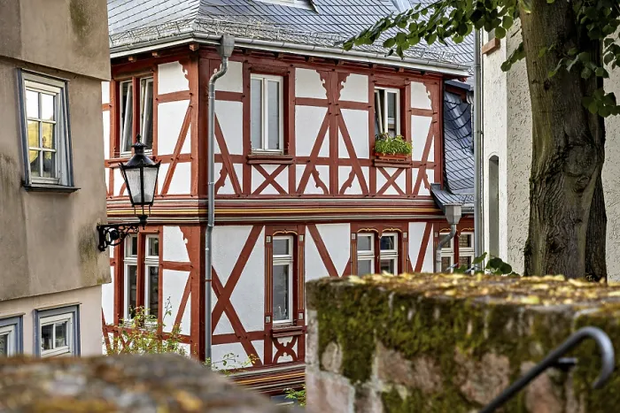 Framed Print : Rustic Half-Timbered Building Print, Marburg an der Lahn Framed Print : Rustic Half-Timbered Building Print, Marburg an der Lahn