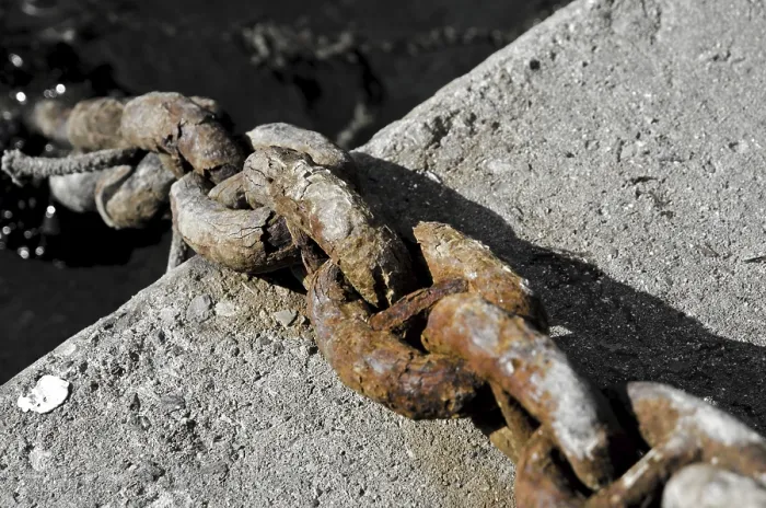 Framed Print : Rusty Chain Print - Industrial Scene Framed Print : Rusty Chain Print - Industrial Scene