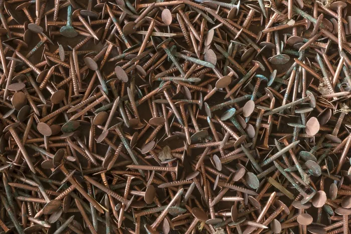 Framed Print : Rusty Copper Nails Print Framed Print : Rusty Copper Nails Print