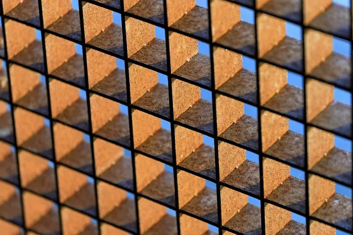 Framed Print : Rusty Grid Against Blue Sky Print, Germany Framed Print : Rusty Grid Against Blue Sky Print, Germany