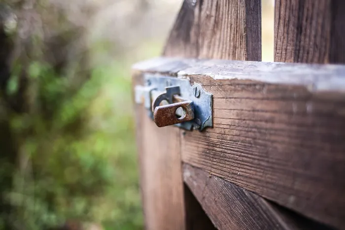 Framed Print : Rusty Garden Gate Locking Bolt Print