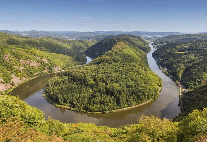 Framed Print : Saar Loop River Landscape Print, Mettlach Germany Framed Print : Saar Loop River Landscape Print, Mettlach Germany
