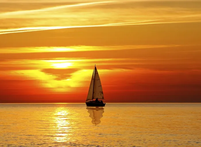 Framed Print : Sailing at Sunset Print Framed Print : Sailing at Sunset Print