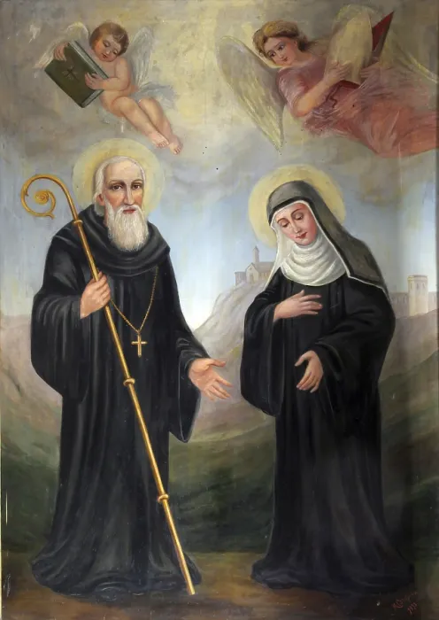 Framed Print : Saint Benedict and Saint Scholastica Print Framed Print : Saint Benedict and Saint Scholastica Print