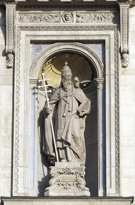 Framed Print : Saint Gregory Statue Print on St. Stephen's Basilica Facade Framed Print : Saint Gregory Statue Print on St. Stephen's Basilica Facade