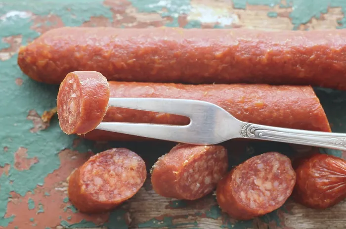 Framed Print : Salami with a Fork Print Framed Print : Salami with a Fork Print