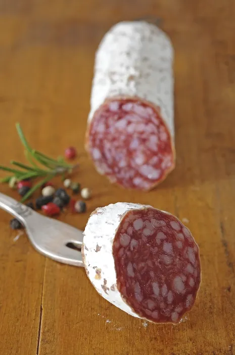 Framed Print : Salami and a Slice of Salami Print Framed Print : Salami and a Slice of Salami Print