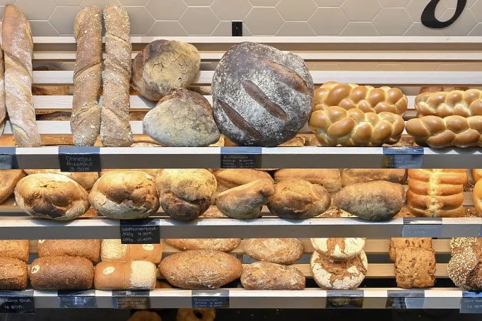 Framed Print : Sales Shelf Various Types of Bread Print Framed Print : Sales Shelf Various Types of Bread Print
