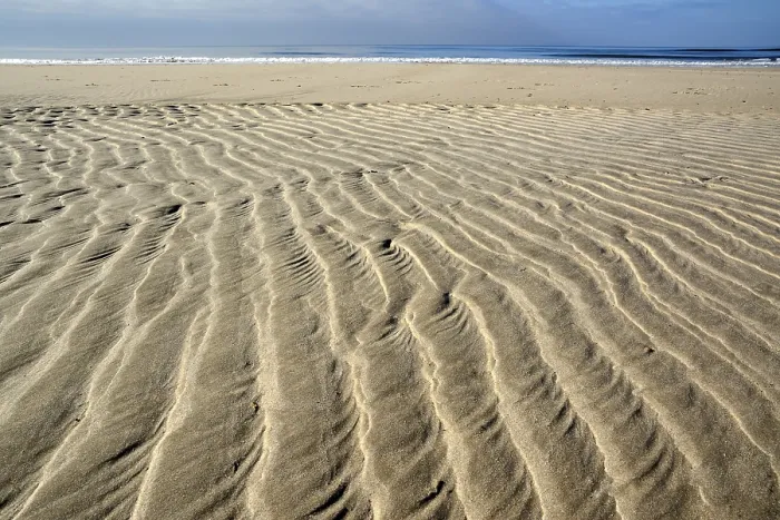 Framed Print : Sand Ripple Patterns Beach Print, Hvide Sande, Denmark Framed Print : Sand Ripple Patterns Beach Print, Hvide Sande, Denmark