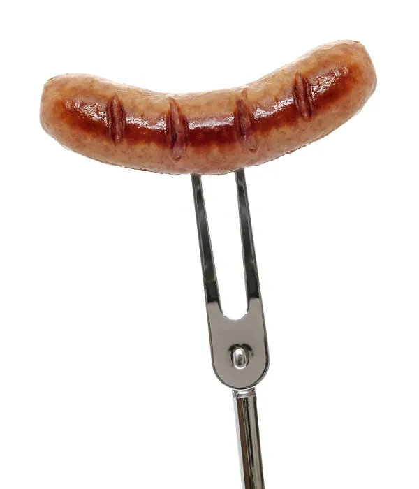 Framed Print : Sausage on a Fork Print Framed Print : Sausage on a Fork Print