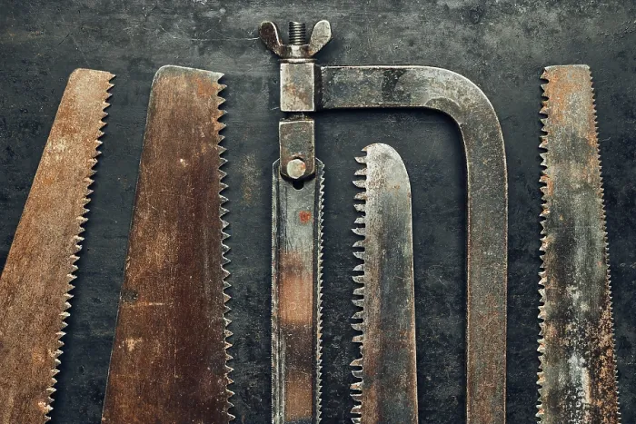 Framed Print : Rusty Saws on Metal Surface Print - Maintenance Hardware Framed Print : Rusty Saws on Metal Surface Print - Maintenance Hardware