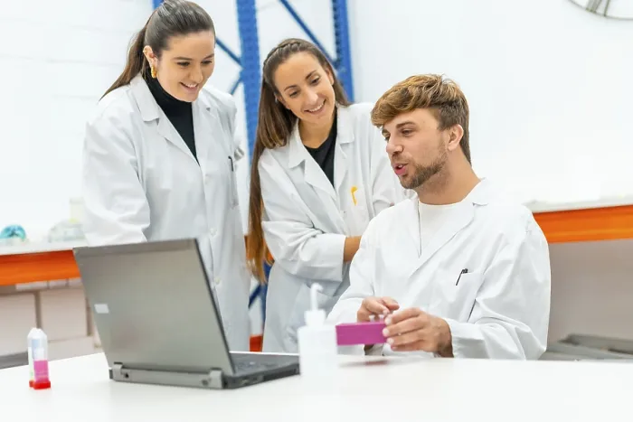 Framed Print : Scientist Team Analyzing Research Data Print Framed Print : Scientist Team Analyzing Research Data Print