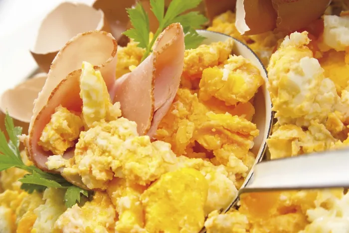 Framed Print : Scrambled Eggs and Cooked Ham Print Framed Print : Scrambled Eggs and Cooked Ham Print
