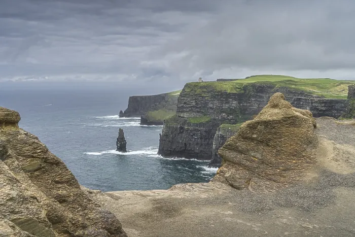 Framed Print : Cliffs of Moher Print: Iconic Sea Stack and Rock Formations