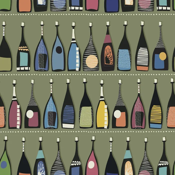Framed Print : Seamless Print Pattern with Bottles in Vibrant Colors Framed Print : Seamless Print Pattern with Bottles in Vibrant Colors