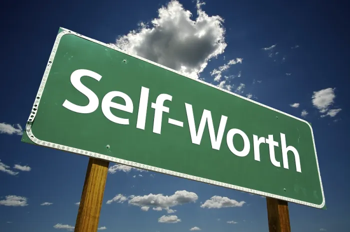 Framed Print : Self-Worth Road Sign Print with Dramatic Clouds Framed Print : Self-Worth Road Sign Print with Dramatic Clouds