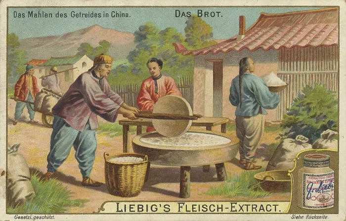 Framed Print : Traditional Grain Processing in China Print, circa 1900 Framed Print : Traditional Grain Processing in China Print, circa 1900