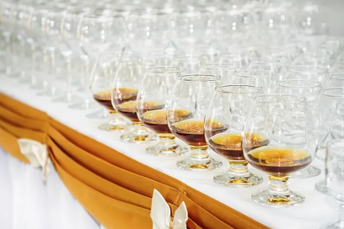 Framed Print : Set of Brandy Glasses at Buffet Table Print Framed Print : Set of Brandy Glasses at Buffet Table Print