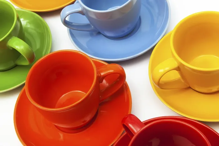 Framed Print : Coffee Cups Print Close Up Framed Print : Coffee Cups Print Close Up