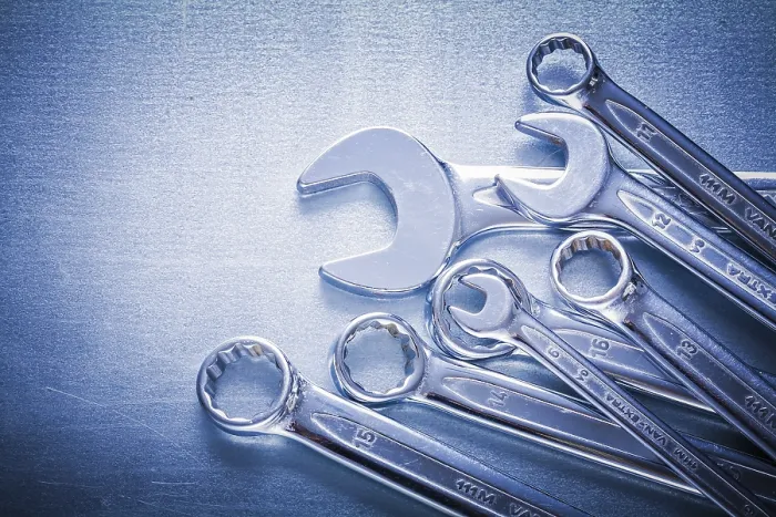 Framed Print : Set of Flat Spanners and Hook Wrenches Print Framed Print : Set of Flat Spanners and Hook Wrenches Print