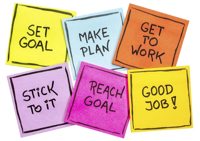 Framed Print : Set Goal, Make Plan, Work, Stick to It Print Framed Print : Set Goal, Make Plan, Work, Stick to It Print