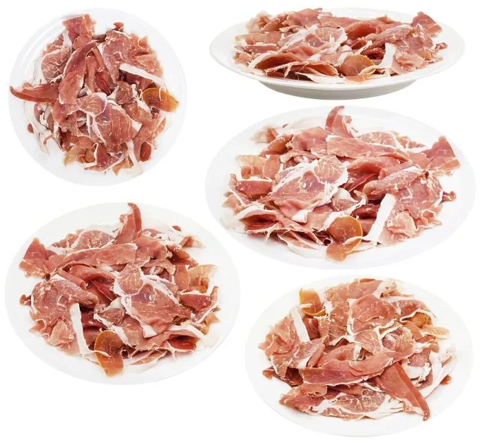 Framed Print : Dried Ham on White Plates Print Framed Print : Dried Ham on White Plates Print