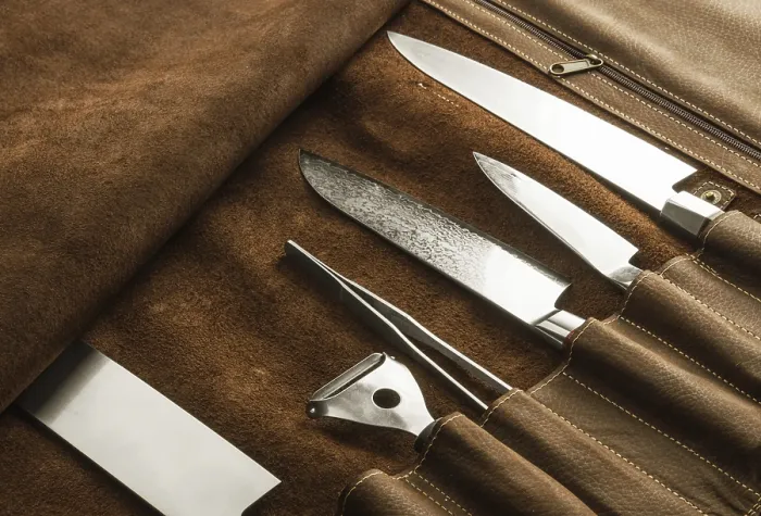 Framed Print : Set of Professional Cook Tools Print - View from Above Framed Print : Set of Professional Cook Tools Print - View from Above