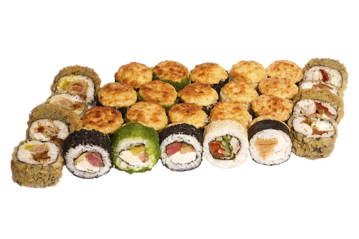 Framed Print : Sushi Set Print Isolated on White Background Framed Print : Sushi Set Print Isolated on White Background