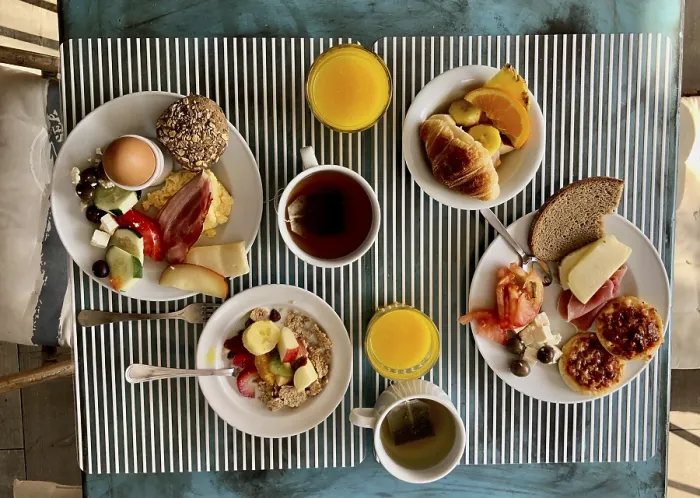 Framed Print : Set Table with Breakfast for Two Print, Portugal Framed Print : Set Table with Breakfast for Two Print, Portugal