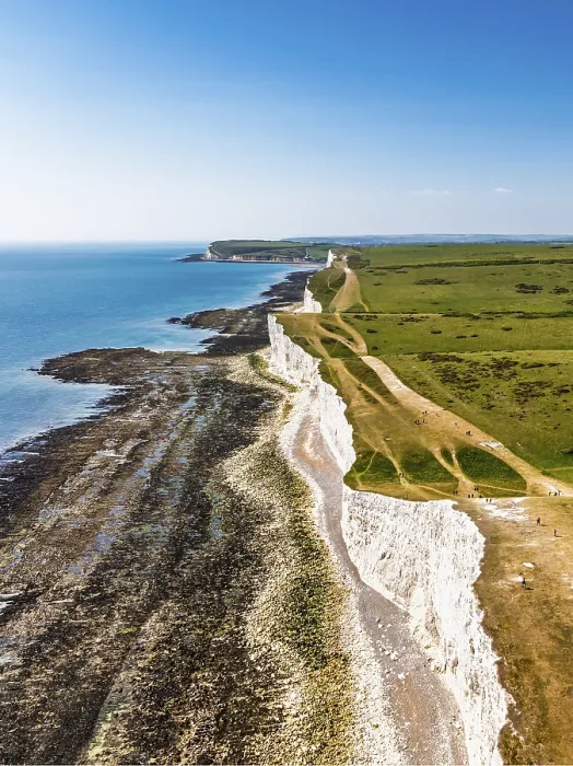 Framed Print : Seven Sisters Cliffs Drone Print, East Sussex, England Framed Print : Seven Sisters Cliffs Drone Print, East Sussex, England