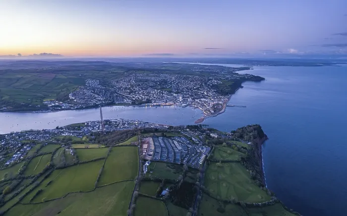 Framed Print : Shaldon and River Teign Print, Devon England