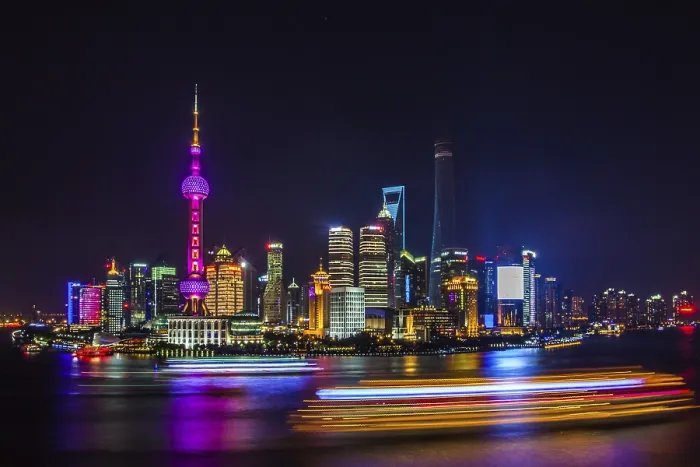 Framed Print : Shanghai Print - Cityscape at Night Framed Print : Shanghai Print - Cityscape at Night