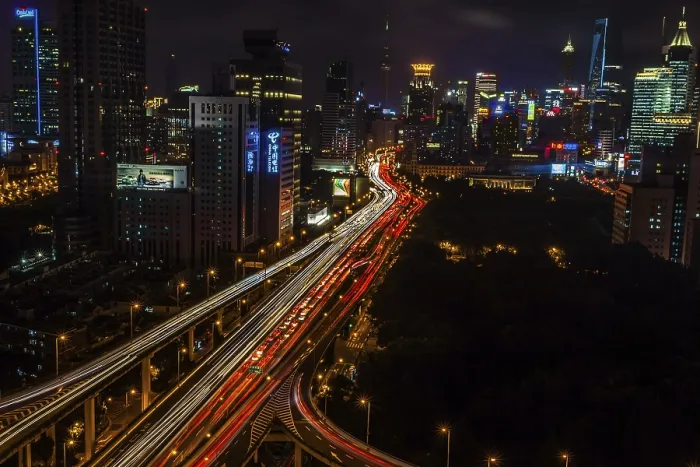 Framed Print : Shanghai Print - Cityscape at Night Framed Print : Shanghai Print - Cityscape at Night