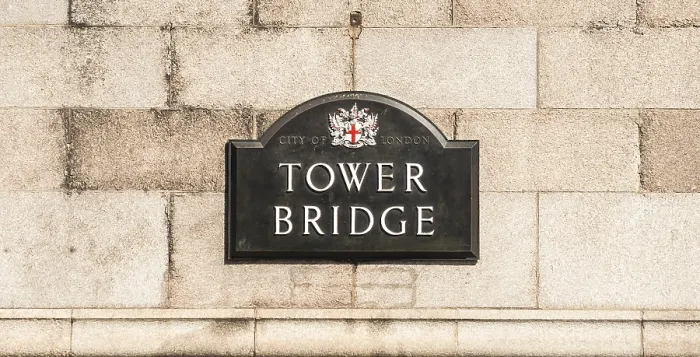Framed Print : Tower Bridge Shield Tower Bridge Print, London, England