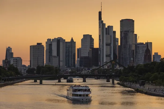 Framed Print : Frankfurt Skyline at Sunset Print Framed Print : Frankfurt Skyline at Sunset Print