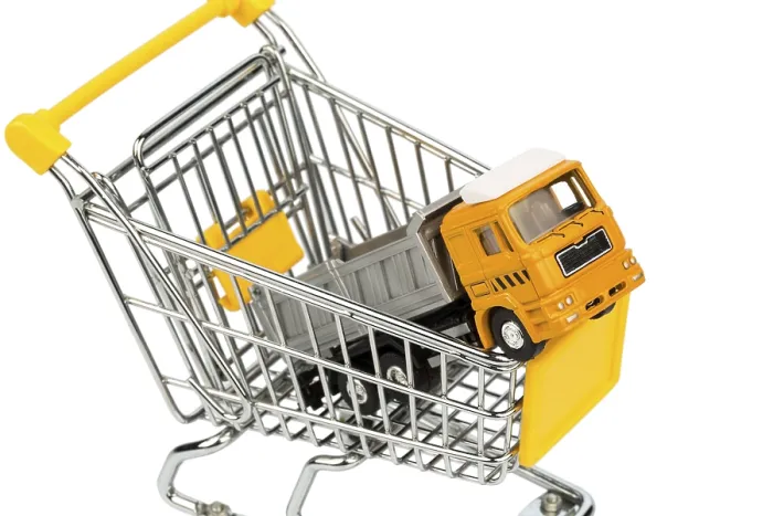 Framed Print : A Shopping Trolley and a Lorry Print Framed Print : A Shopping Trolley and a Lorry Print