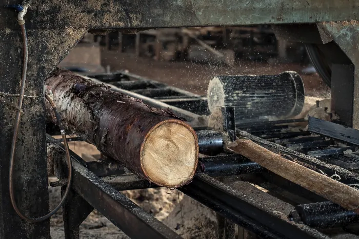 Framed Print : Detail Shot of Sawmill Machinery - Print Framed Print : Detail Shot of Sawmill Machinery - Print