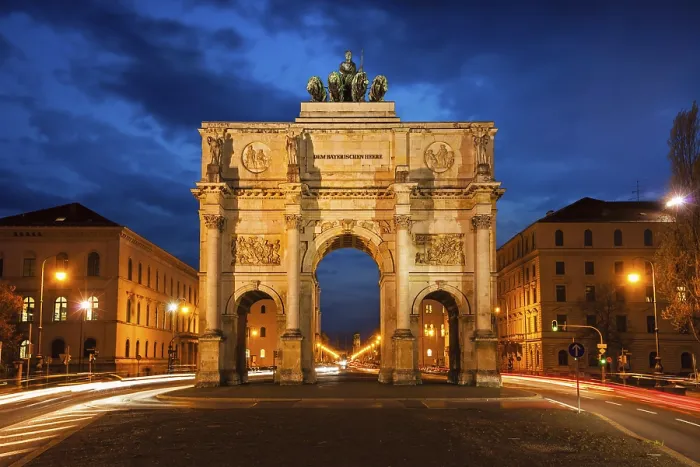 Framed Print : Evening Siegestor Print, Munich, Germany Framed Print : Evening Siegestor Print, Munich, Germany