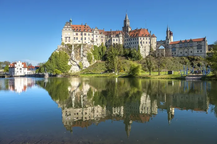 Framed Print : Sigmaringen Castle Print, Danube River Reflection Framed Print : Sigmaringen Castle Print, Danube River Reflection